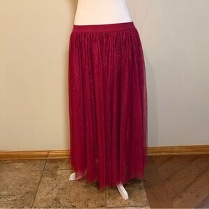 Elegant Red Maxi Skirt